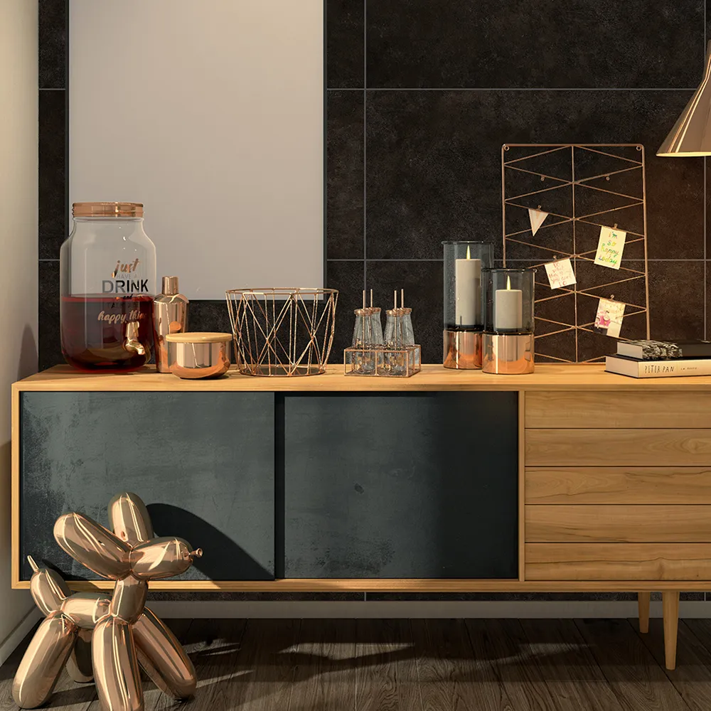 Yuka 50x100 Matte (Sugar Effect) Ceramic Tile black