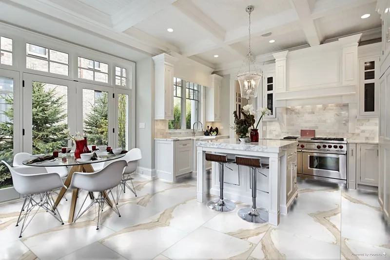 Elegant marble tiles bring timeless beauty to modern kitchens.