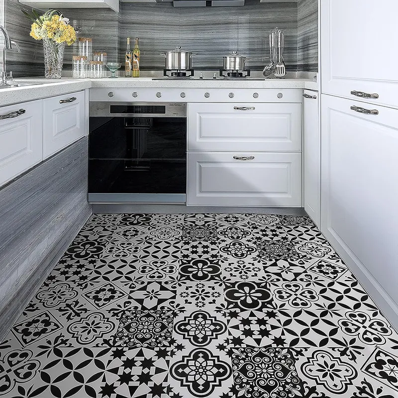 Mosaic ceramic tiles offer endless creative possibilities, adding intricate patterns, color, and texture to enhance any kitchen floor design.