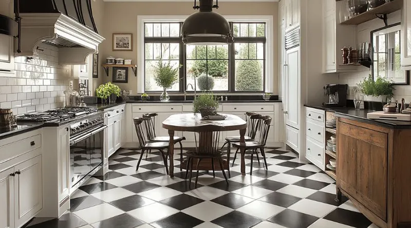 Explore a variety of ceramic, porcelain, and quarry tiles to find the perfect kitchen floor that balances style, durability, and moisture resistance.
