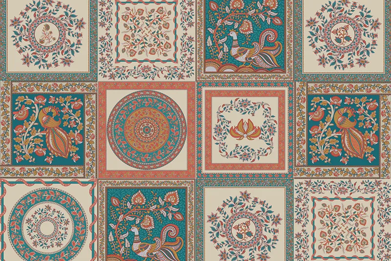 Traditional patterned tiles in a classic bedroom