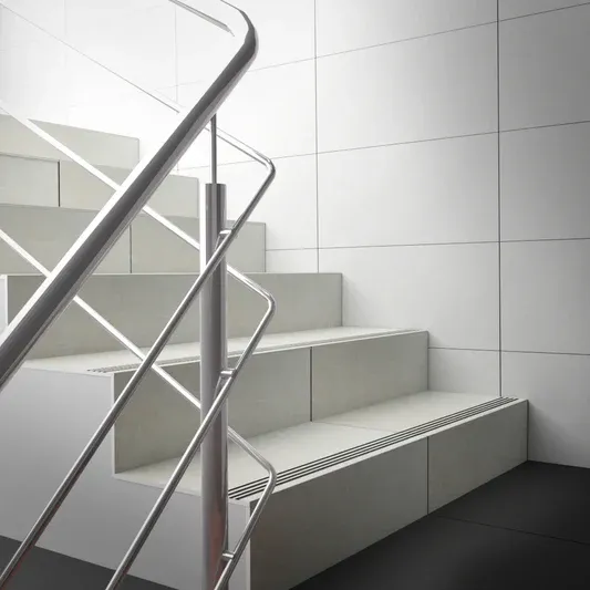 White Ceramic Tile for Stairs