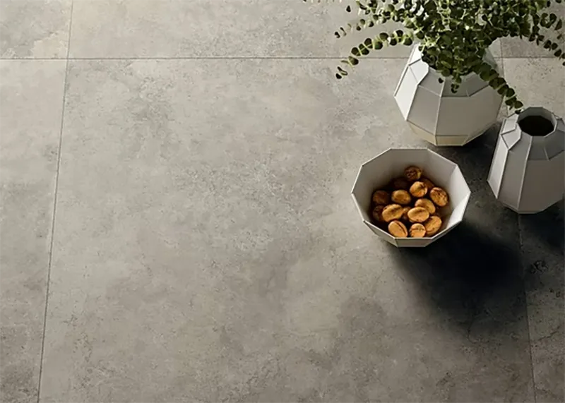 Fossil-Look Ceramic Tiles for Stairs